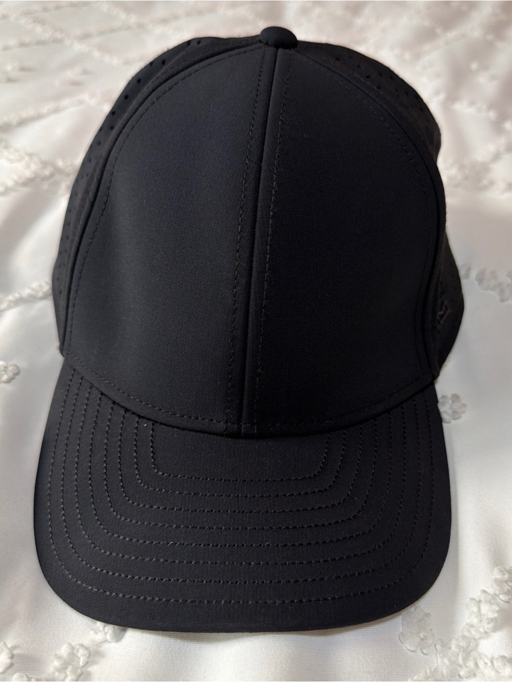Melin A Game Icon Hydro Curved Bill Snapback Performance Hat Black Men’s Small